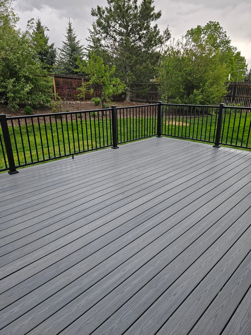 Second-story deck with steel cable railings