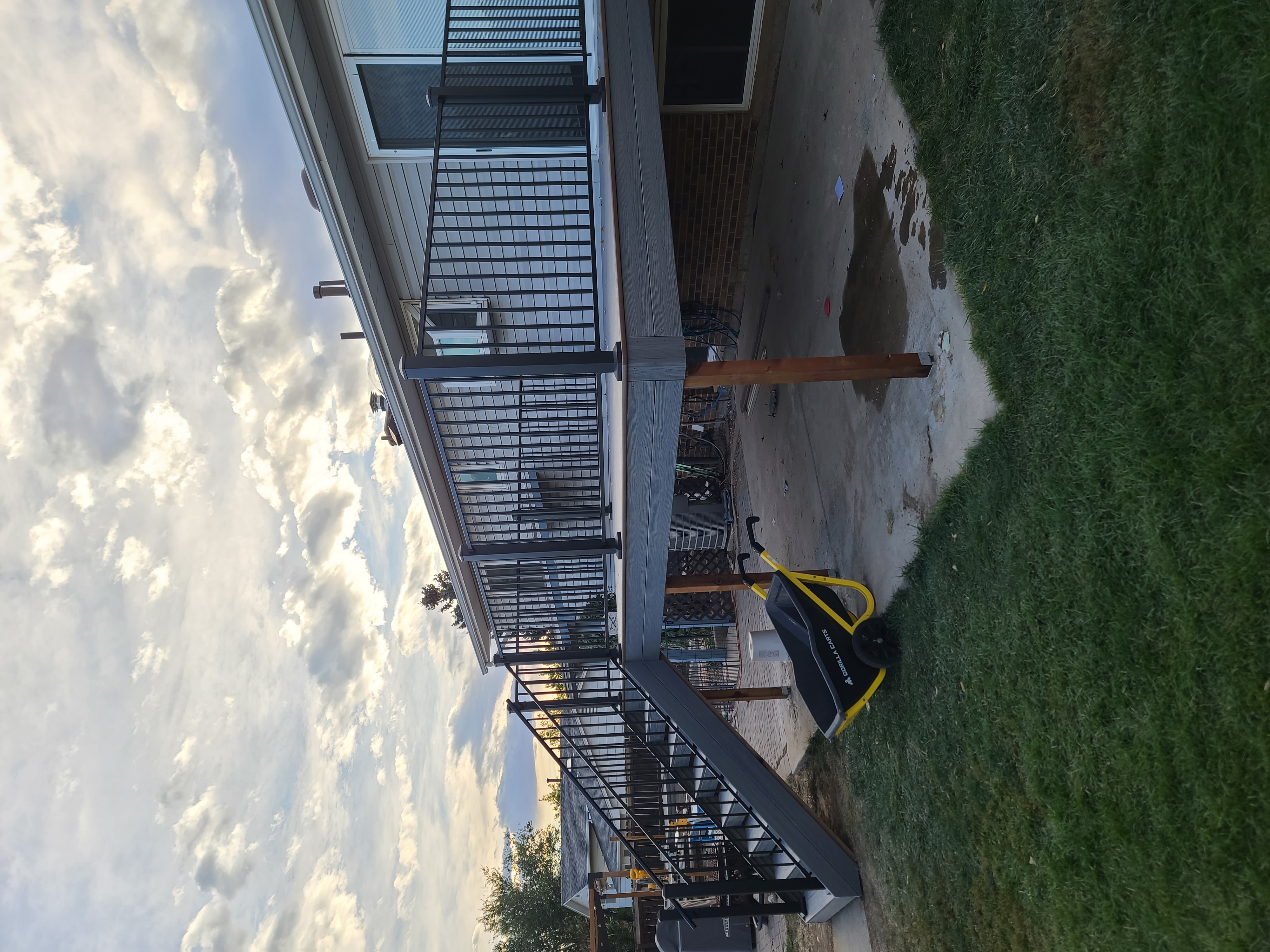 Wraparound custom deck with built-in bench seating