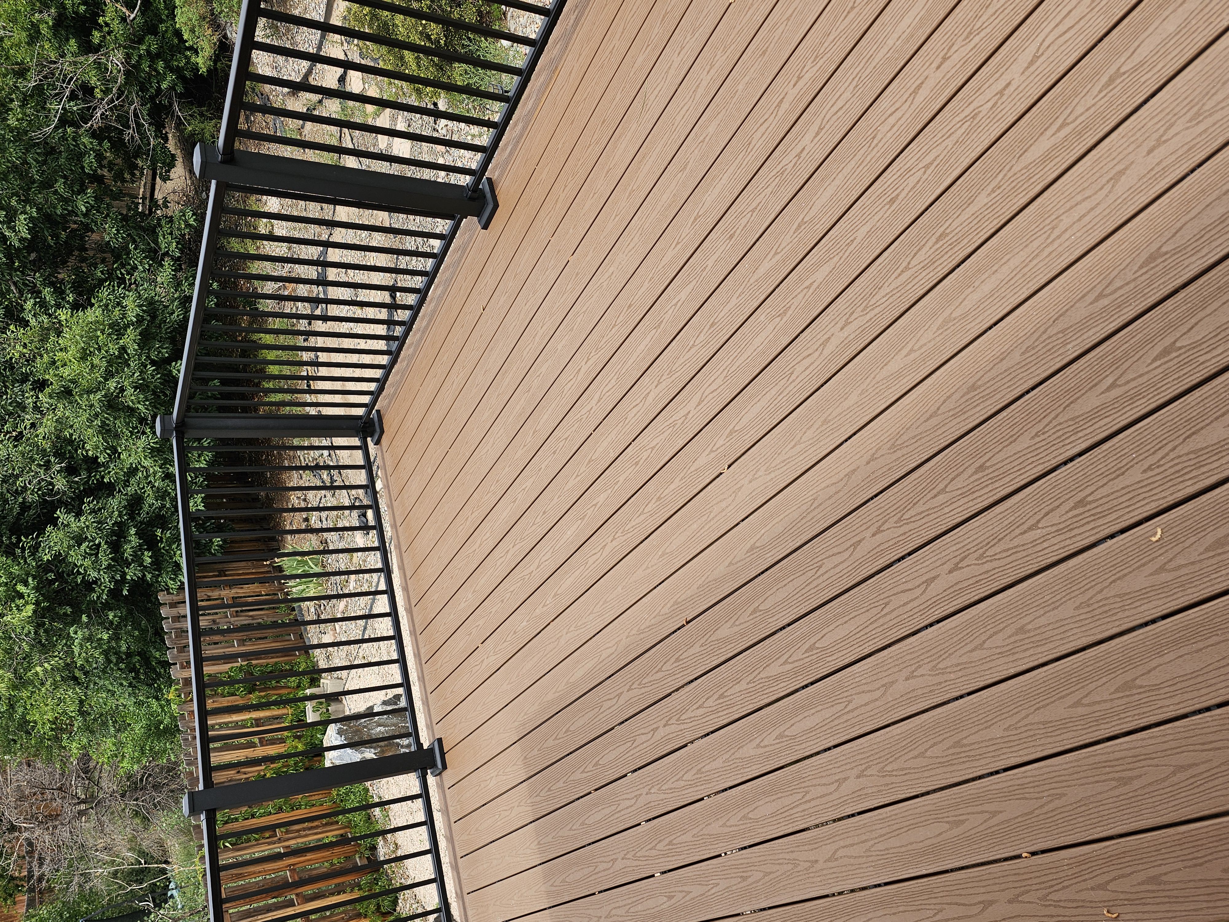 Wraparound custom deck with built-in bench seating