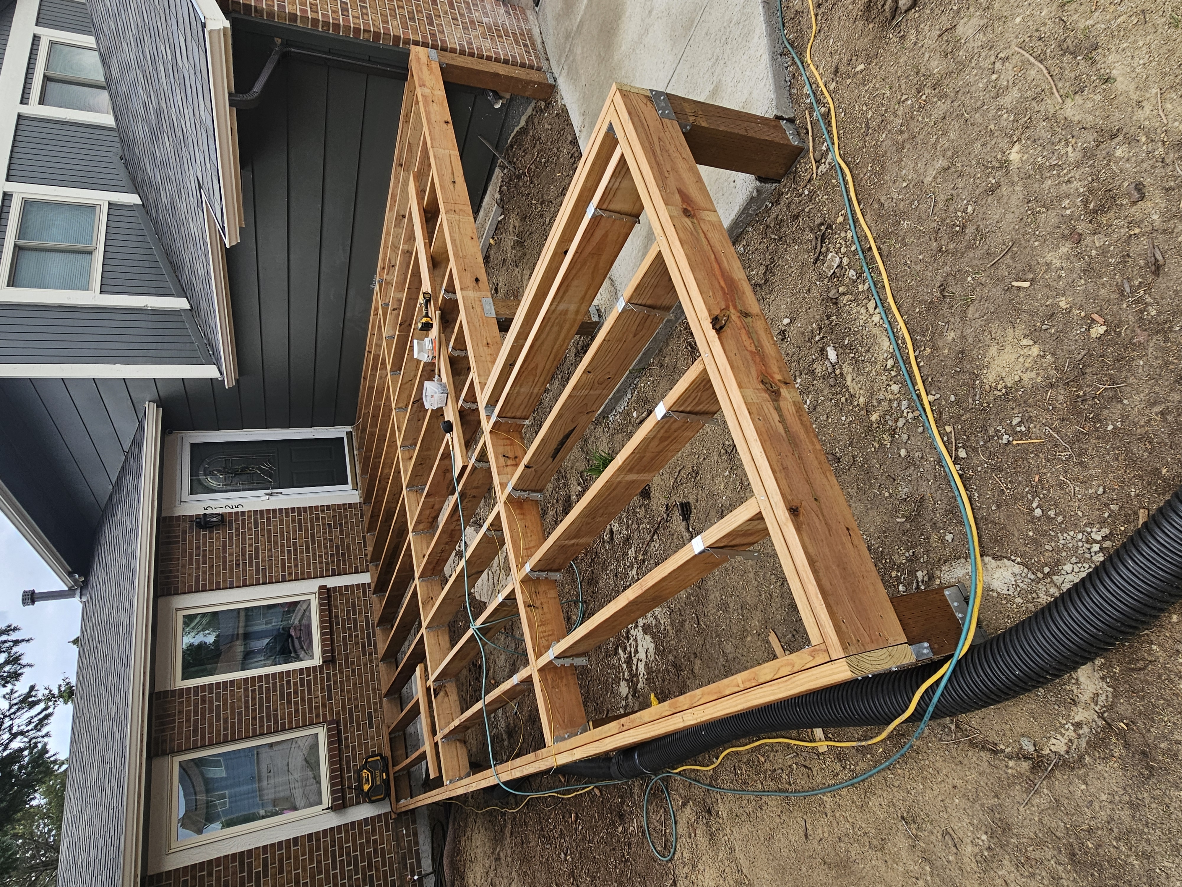Multi-level cedar deck near Peyton, Colorado