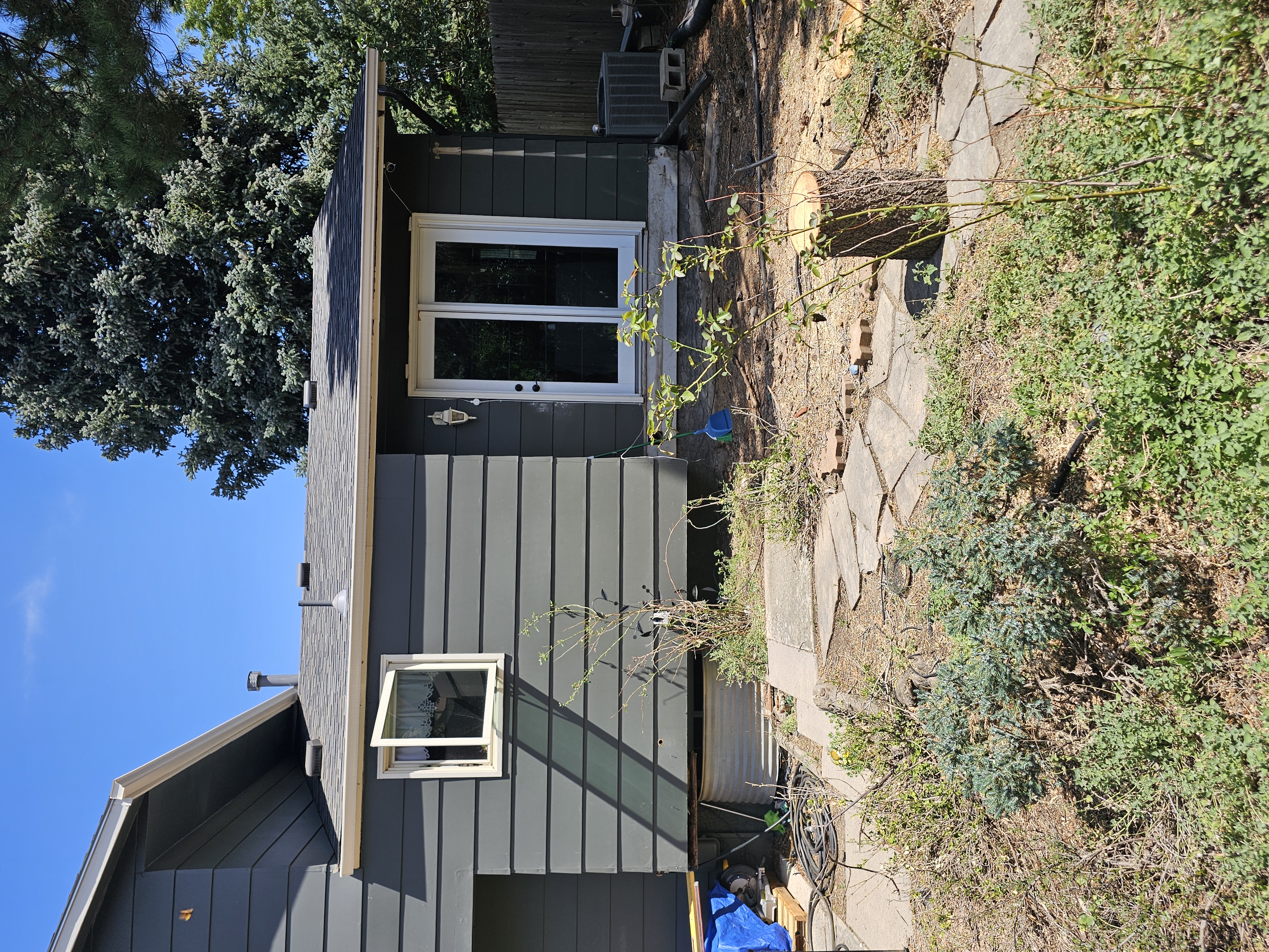 Covered patio and outdoor living space attached to a Colorado Springs home
