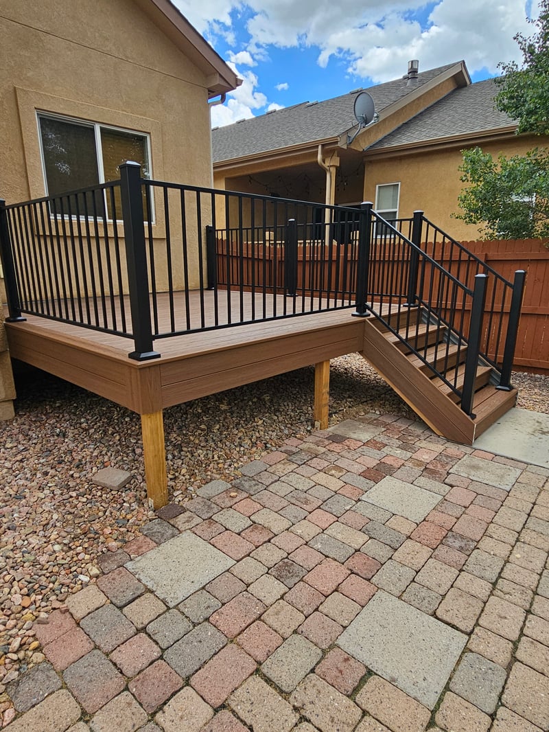 Covered outdoor kitchen and dining deck