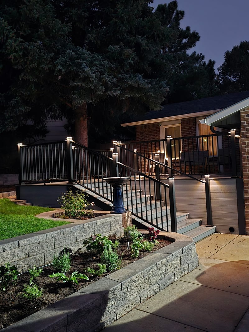 Covered patio and outdoor living space attached to a Colorado Springs home