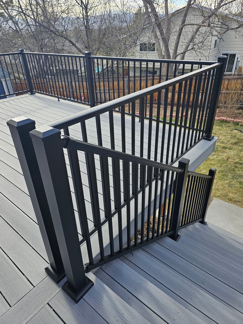 Covered patio and outdoor living space attached to a Colorado Springs home