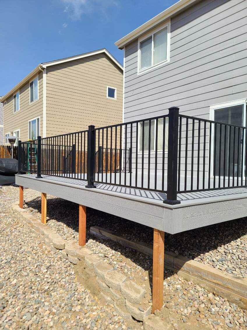 Covered outdoor living space in Cimarron Hills 80916