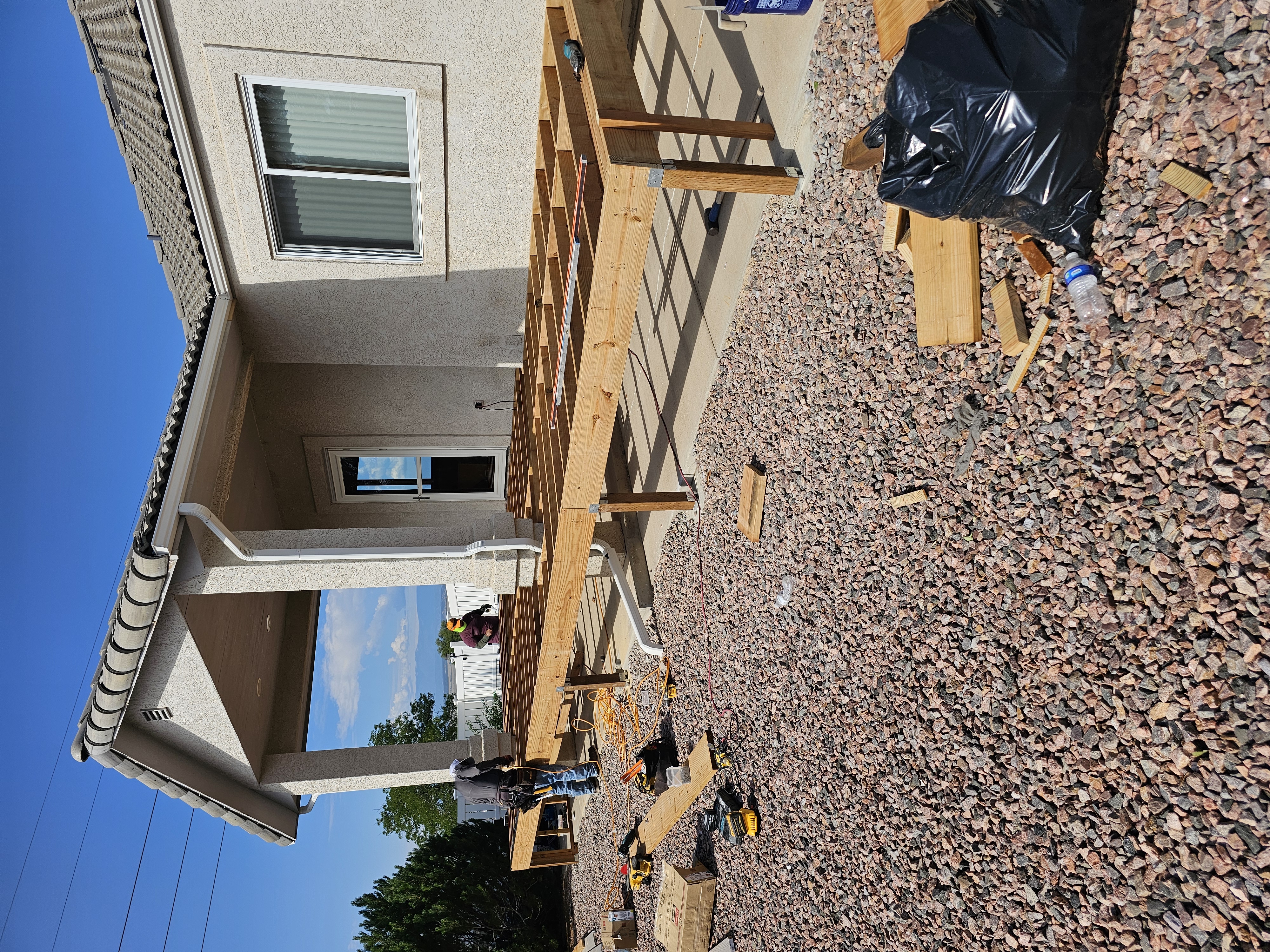Covered outdoor kitchen and dining deck
