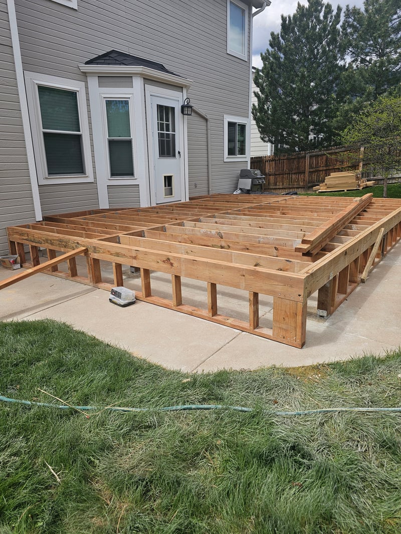 Deck framing and substructure installed by All Custom Deck