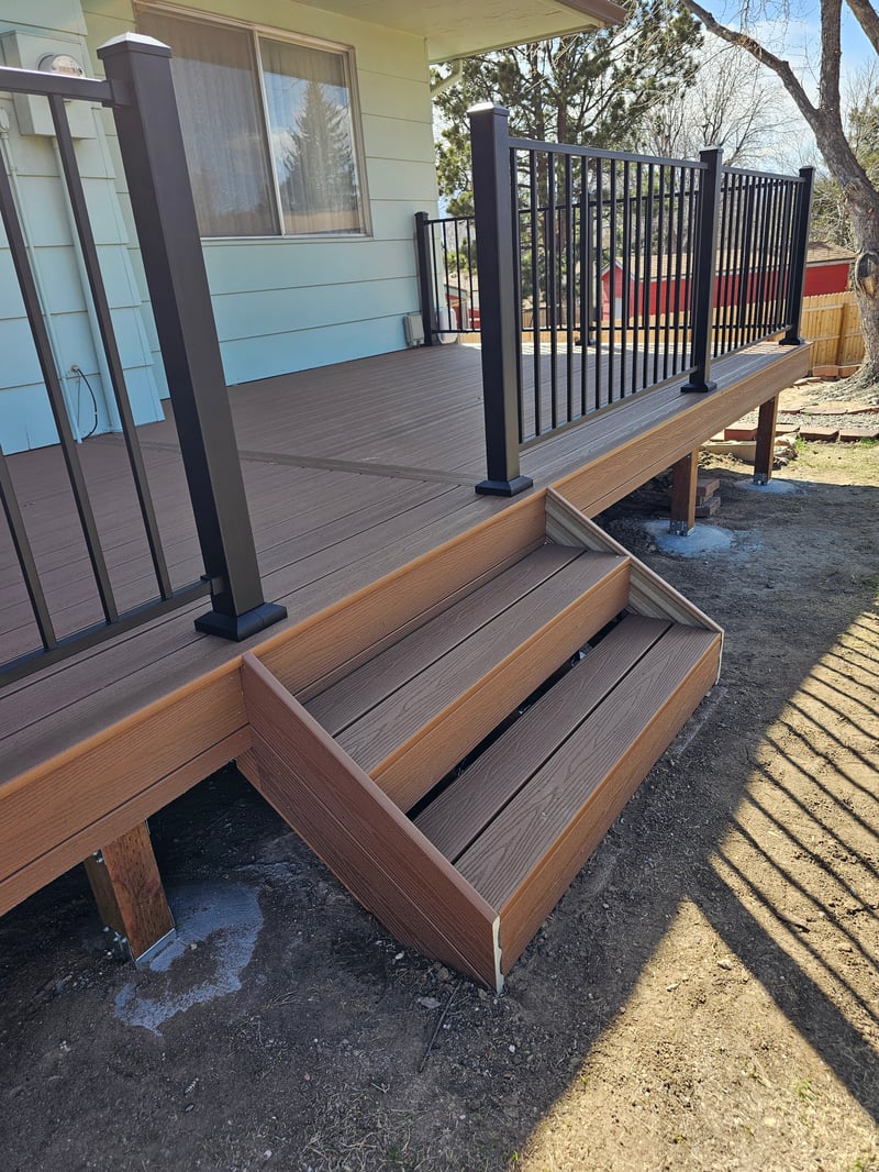 Second-story deck with steel cable railings